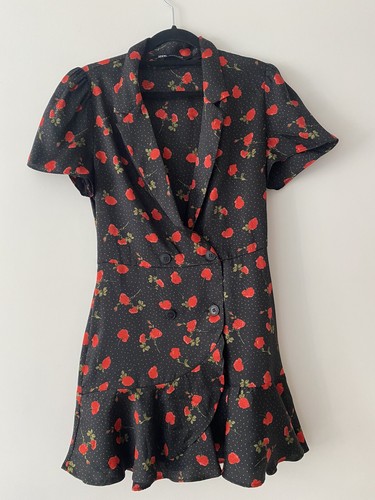 Zara black and red - red, floral