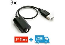 3 X USB E CIG CHARGERS 510 EGO-T CE4 SHISHA PEN E-SHISHA ELECTRONIC CIGARETTE