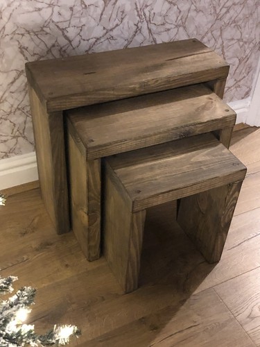 Solid wooden nest tables - solid, of