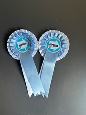 Election Rosettes Reform UK Party with Reform UK logo Pin Backed