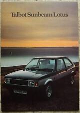 TALBOT SUNBEAM LOTUS Car Sales