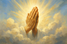 Praying Hands in Clouds Heaven