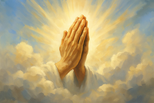 Praying hands clouds heaven - clouds,