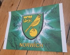 Sheet Signed Autographed - 14x players Norwich City Football Championship A4