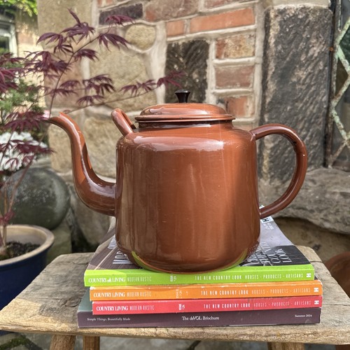 Vintage brown enamel metal - vintage,