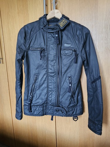Superdry ladies black biker - black,