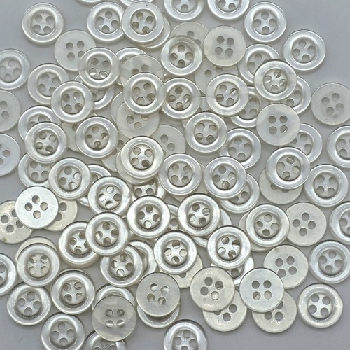 100x clear buttons 11mm - buttons, 4hole