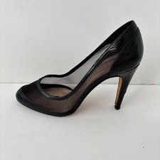 Reiss Black Mesh Court Shoes