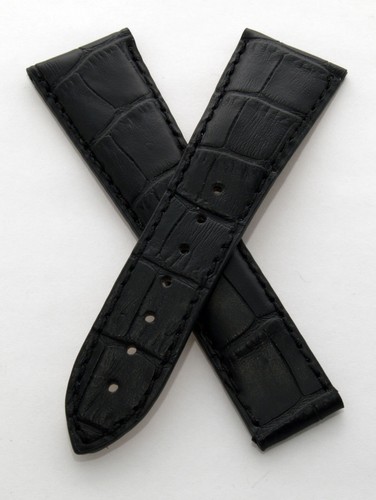 Black leather crocodile style - leather, crocodile-style