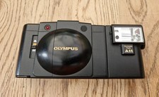 VINTAGE OLYMPUS XA 2 35mm COMPACT CAMERA WITH A11 ELECTRONIC FLASH MADE IN JAPAN