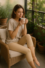 Womens 3/4 Capri Length Nude