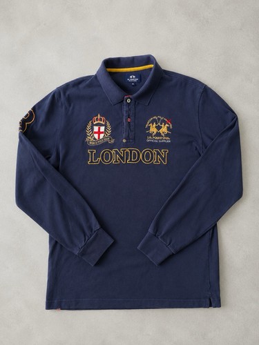 Martina navy polo shirt - xl,