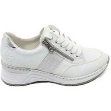 Rieker Womens Ladies White Silever Sports Styled Sneakers Trainers Size 4-8