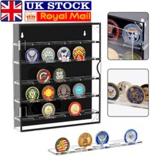 45 Coin Military Challenge Coin Pin Medal Display Case Cabinet Wall Rack w/Door