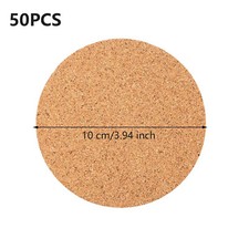 50x Plain Round Cork Coaster
