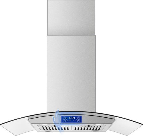 Island mount range hood - in,