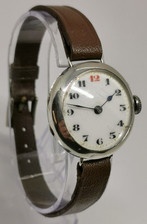 Vtg 1918 George Stockwell WW1 Military Solid Sterling Silver 28mm Trench Watch