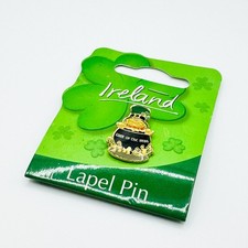 Vintage Irish Leprechaun Enamel Pin Badge Brooch Lapel Ireland Folklore Souvenir