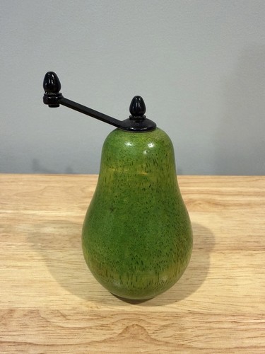 Vintage wooden green pear - vintage,
