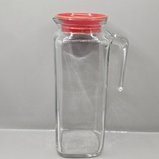 Frigoverre Bormioli Rocco Italy 2 Pint 1.137L Glass Jug Pitcher With Lid !Read!