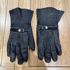 CHURCHILL USA  black Real  Leather Biker Buckle mens gloves 