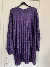 H+M Purple Sequin Dress Size M UK 12/14  Never worn