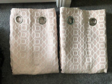 Next Woven Geo PINK LIGHT NATURAL Eyelet Lined Curtains  228x229 CM  ( HUGE )