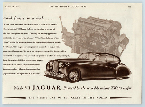 1951 paper advert jaguar mark - paper,