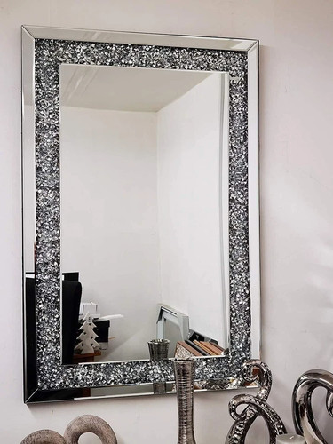 Large silver crushed jewel - silver,