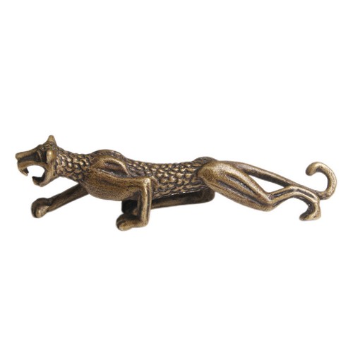 Brass cheetah statue - brass, desktop