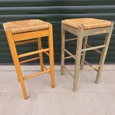 Pair Of Woven Rush Seat Stools