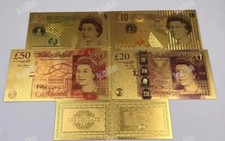 Full set Gold foil Bank notes 