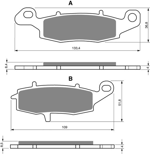 Goldfren s33 brake pads rear - goldfren,