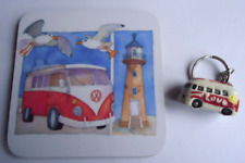 Red Campervan Keyring and Coaster