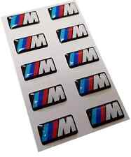 10 X M SPORT PERFORMANCE ALLOY WHEEL BADGE STICKER EMBLEM DECAL BMW 17MM X 9MM