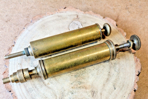 Vintage brass grease guns 2 - vintage, x