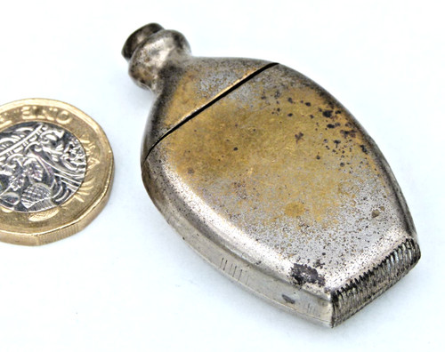 Antique figural hip - figural, flask