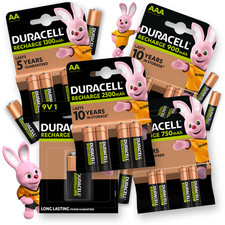 DURACELL Rechargeable Batteries AAA AA 9V NiMH Duralock Pre Stay Charged Genuine