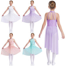 Girls Lyrical Dance Leotard Dress Modern Contemporary High-Low Ballet Costumes