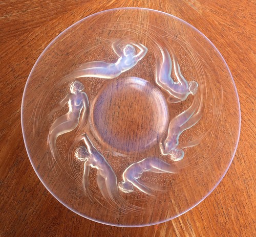 Rare lalique ondines plate - lalique,