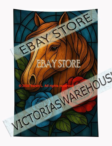 Horse tapestry stained glass