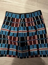Zara Aztec Blue Red Skirt XS