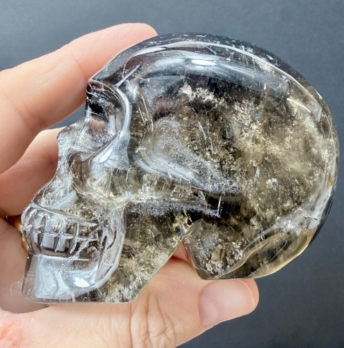 Crystal smoky quartz - quartz, skull