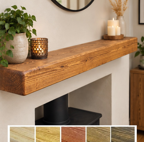 Rustic chunky mantel shelf 6x3 - rustic,