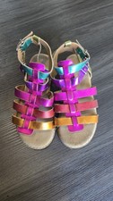 Next Girls Rainbow Metallic Gladiator Sandals Size 2