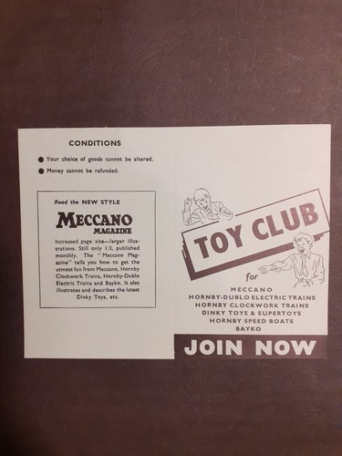 Meccano toy club - club, unused