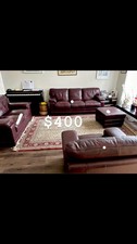 Brown Leather 3-Piece Sofa