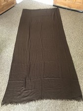 Pashmina Scarf Wrap Shawl 70% Pashmina 30% Silk Brown Fringed