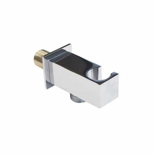 Square chrome wall outlet - square,