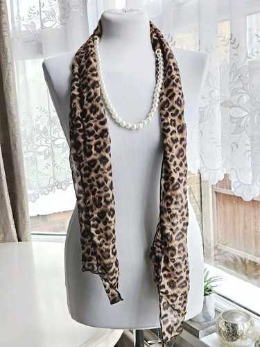Animal print scarf necklace - print,